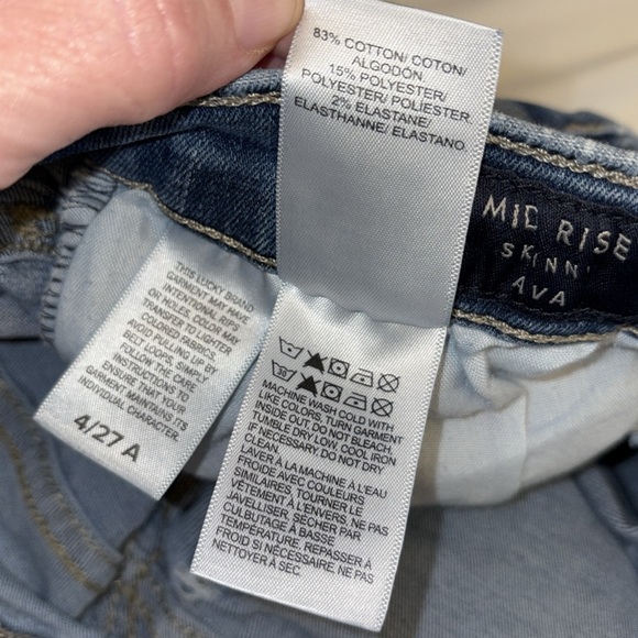 Lucky Brand jeans Ava style ankle skinny extreme distress button/zip Size 4/27 - Picture 12 of 12